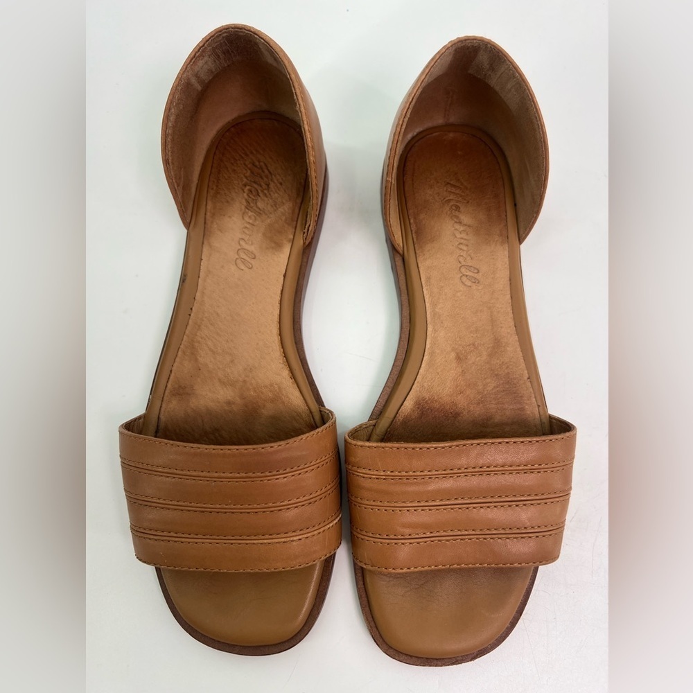 Madewell The Nelda d'Orsay Flat in desert camel tan nude leather sandal 6 six - Picture 7 of 11